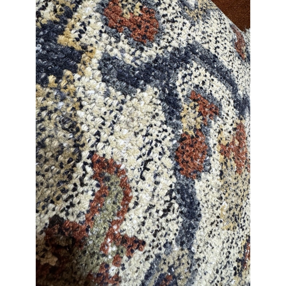 Kilim Throw Pillow 18x18 GrandinRoad Tassel Blue Rust Cream Down Insert Boho Dec - Picture 4 of 9